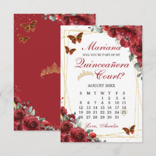 RSVP Cartão de Proposta de Corte de Quinze Anos Floral