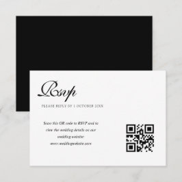 RSVP cartão de QR do código QR do casamento branco e pr
