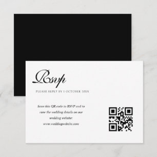 RSVP cartão de QR do código QR do casamento branco e pr