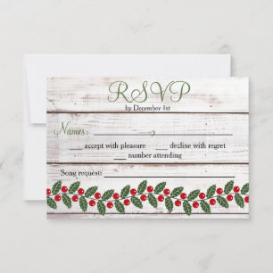RSVP Cartão de Reação de Natal/Inverno de Férias