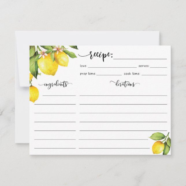 RSVP Cartão de Receita de Limão (Frente)
