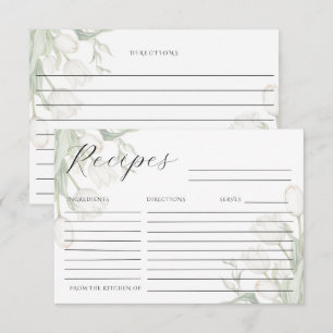 RSVP Cartão de Receita Elegante Tulipas Brancas
