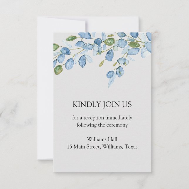 RSVP Cartão de recepção de aquarela floral elegante (Frente)