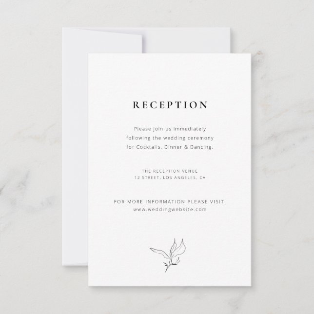 RSVP cartão de recepção de casamento botânica simples e (Frente)
