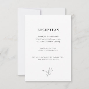 RSVP cartão de recepção de casamento botânica simples e