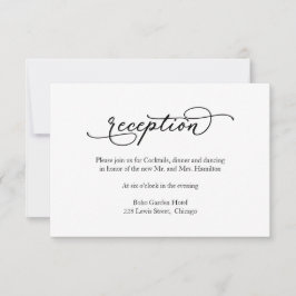 RSVP Cartão de Recepção de Casamento com Caligrafia Ele