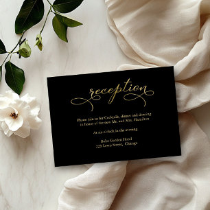 RSVP Cartão de Recepção de Casamento com Letra Elegante