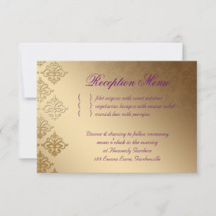 RSVP Cartão de Recepção de Casamento Damasco Indiano Ro