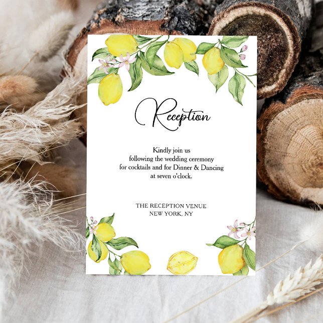 RSVP Cartão de recepção de casamento de limão de Verão (Criador carregado)