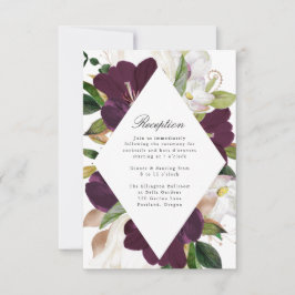 RSVP Cartão de Recepção de Casamento | Floral Ameixa Es