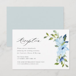 RSVP cartão de recepção de casamento floral azul claro