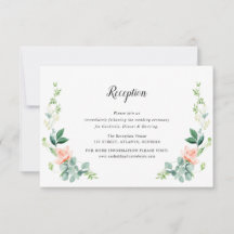 Cartão de recepção de casamento floral de cor d'ág