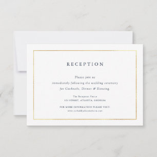 RSVP cartão de recepção de casamento náutica elegan