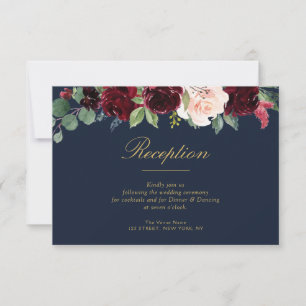 RSVP Cartão de recepção de casamento para flores e mari