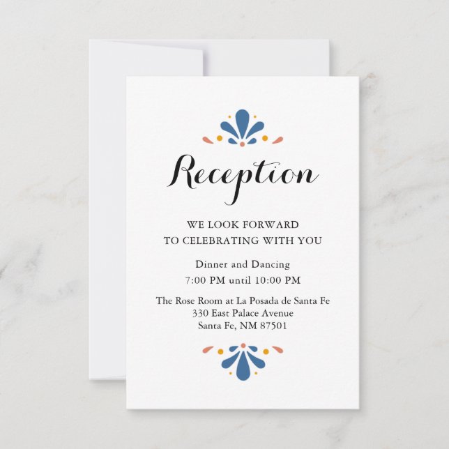 RSVP Cartão de Recepção de casamento Talavera Mexicano (Frente)
