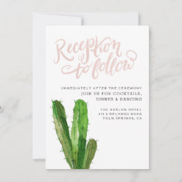 RSVP Cartão de Recepção de Suculentas do Deserto - Rosa