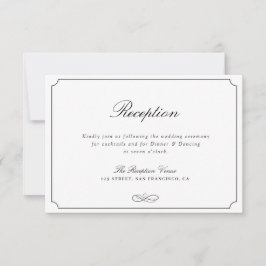 RSVP Cartão de recepção preto e branco para fotografia