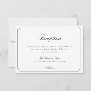 RSVP Cartão de recepção preto e branco para fotografia