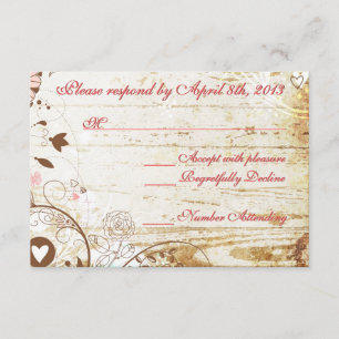 RSVP Cartão de Recepção RSCP De Casamento De Aves De Ma