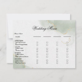 RSVP Cartão de refeição Dourado Sage Verde
