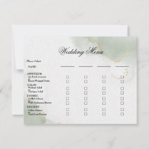 RSVP Cartão de refeição Dourado Sage Verde