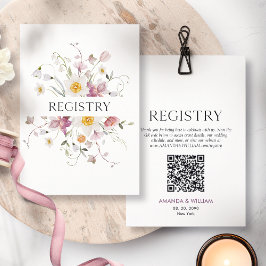 RSVP Cartão de Registro de Casamento Floral Elegante