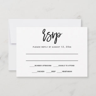 RSVP / Cartão de Resposta Caligrafia à Pincel (P