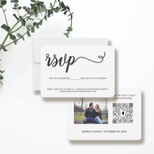 RSVP Cartão de site de casamento Código QR Foto persona