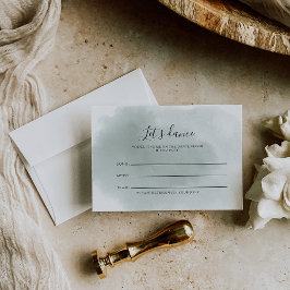 RSVP Cartão de Solicitação de Casamento Branco Verde pa