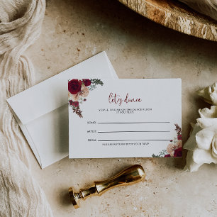 RSVP Cartão de Solicitação de Casamento Floral Rosa-