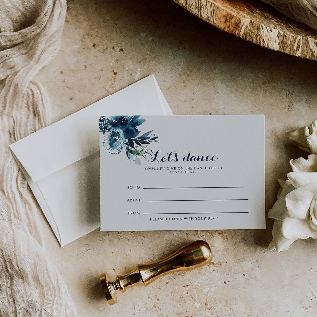 RSVP Cartão de Solicitação de Música de Casamento Flora (Criador carregado)