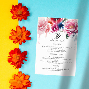 RSVP Cartão Detalhado de Casamento de Blossom Bright Bl