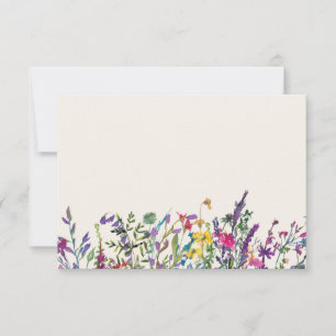 RSVP Cartão em Branco Floral Aquarela