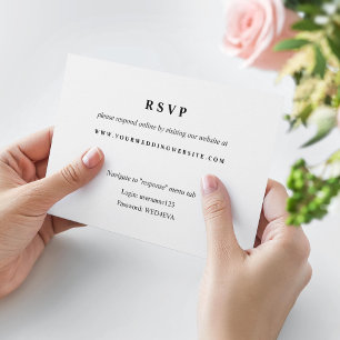 RSVP Cartão em linha preto & branco simples do Web sit