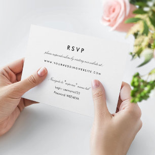 RSVP Cartão em linha preto & branco simples do Web sit