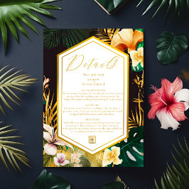 RSVP Cartão Formal Tropical Destino Pormenorizado
