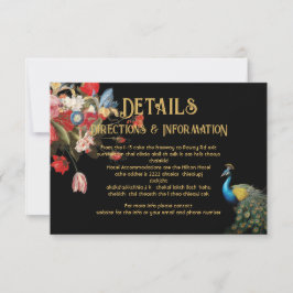 RSVP Cartão informativo de Detalhes do Casamento Floral