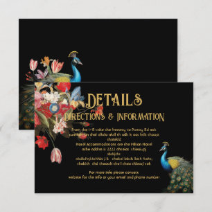 RSVP Cartão informativo de Detalhes do Casamento Floral