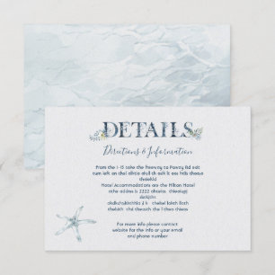 RSVP Cartão informativo Pormenores do Casamento no Ocea