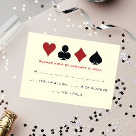 RSVP Cartão Poker de Las Vegas - Casamento de Nata Negr