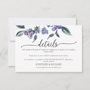 RSVP Cartão Pormenores de Casamento do Jardim Floral Du