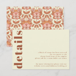 RSVP Cartão Pormenores de Casamento inspirado na Retro 