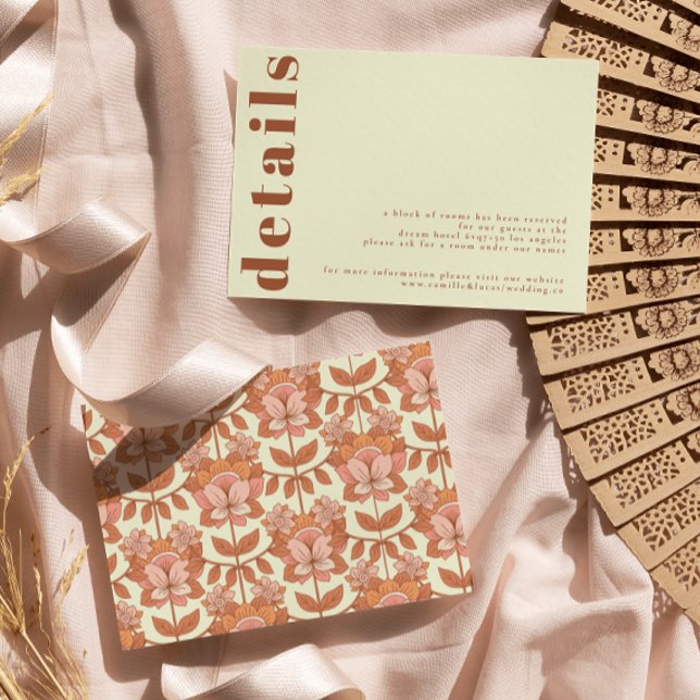 RSVP Cartão Pormenores de Casamento inspirado na Retro  (Criador carregado)