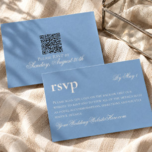 RSVP Cartão QR de Casamento Azul Atemporal Old Money