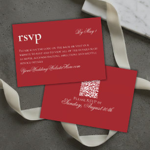 RSVP Cartão QR de Casamento Vermelho de Dinheiro Antigo