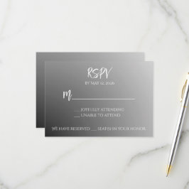 RSVP Cartão RSPV Preto e Branco Elegante (estilo 2)