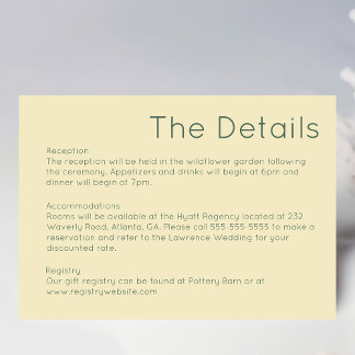 RSVP Cartão Simples De Invólucro Amarelo De Palha Retro