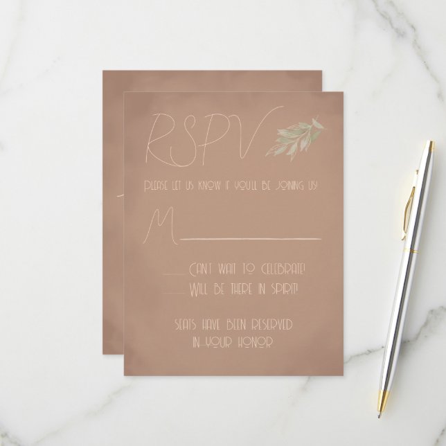 RSVP Cartão Terracota Boho RSPV (Frente/Verso In Situ)