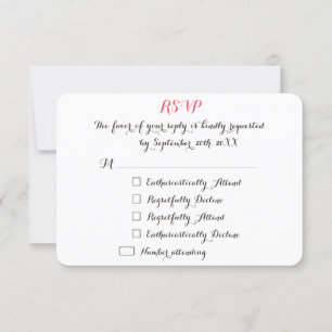 RSVP Cartão Wedding feito sob encomenda elegante