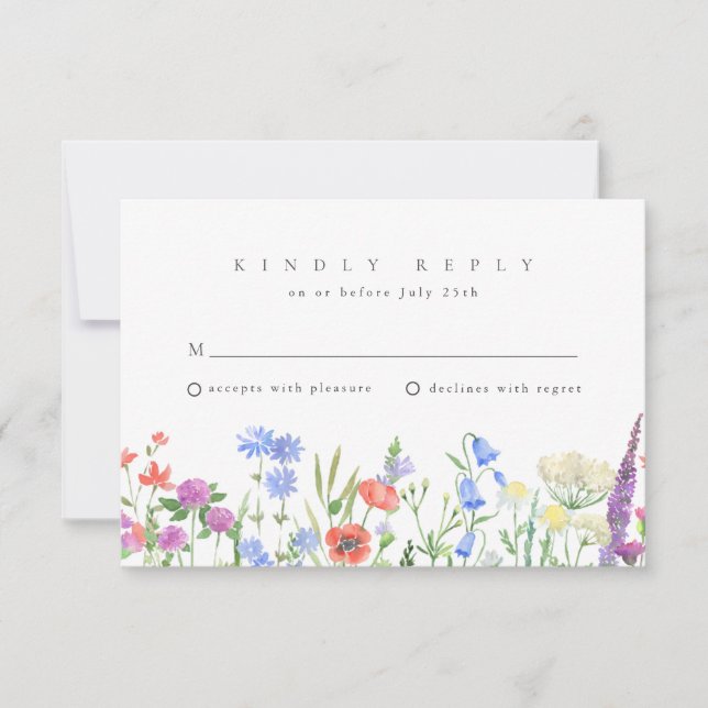 RSVP Casamento Boêmio de Jardim com Flores Silvest (Frente)